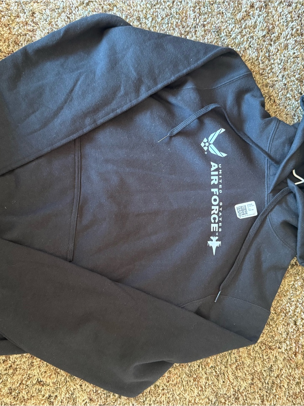 Port and Company Black Air Force Crewneck Sweatshirt
